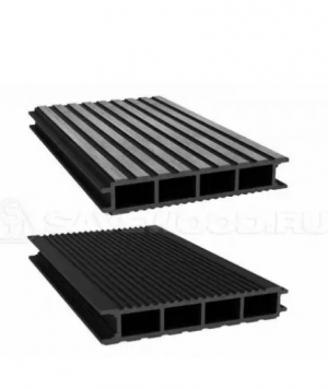 Террасная доска из ДПК Savewood Ulmus узкий вельвет черный