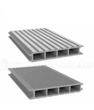 Террасная доска из ДПК Savewood Ulmus широкий вельвет пепельный